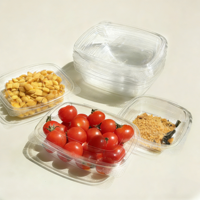 Contenants à clapet compostables certifiés BPI, à base de plantes, avec couvercle articulé, boîte alimentaire jetable pour restaurant