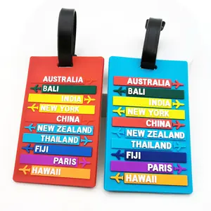 Luggage Tag China Wholesale Cheap Genuine Leather Airplane Travel Luggage Name Tag With Stainless Steel Loop