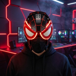 Máscara de Spider-Man de Plástico con Ojos Eléctricos Móviles y Luminosos, Casco de Juguete Educativo para Halloween, DIY, Cosplay - Product Image 1