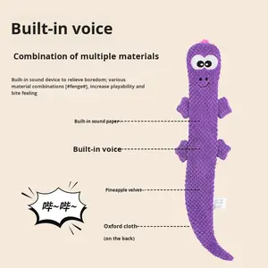 Giocattolo per Cani in Peluche Bicolore Simil-Pelle di Lucertola Non Impermeabile per Pulizia Denti Resistente ai Morsi con Suono - Product Image 2