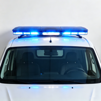 BIAOCHI 47'' 120cm Blaue LED-Warnleuchte für Krankenwagen, Dachmontage, 12V Sirenen-Lautsprecher, Alarm, Notfall-Blinklicht für Fahrzeuge