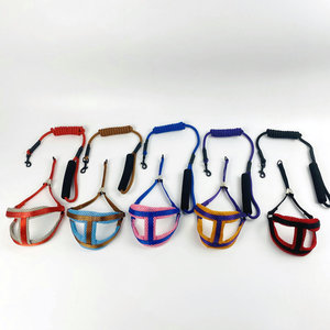 Manufacturer's adjustable nylon clip chest <b>harness</b> leash for dogs that won't choke you. - Product Image 2