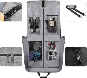 Échantillon gratuit Sac de voyage pour femme avec costume pliable, Sac à main multifonction en PU, Sac de costume portable - Product Image 3