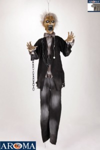 Spaventoso Pupazzo di Vecchio Sospeso per Halloween con Effetti Sonori e Movimento per Case Infestate, Feste, Porticati e Allestimenti Spettrali - Product Image 4