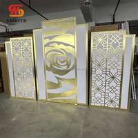 Ensemble de toile de fond de mariage de luxe lisse, motif orné, arche de toile de fond islamique, décoration en acrylique pour les événements
