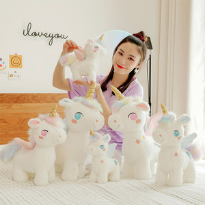 Custom Wholesale Hot Sale Adorable Embroidery Star <strong>Unicorn</strong> Plush Toy Colorful Rainbow <strong>Unicorn</strong> Stuffed Animal Toys