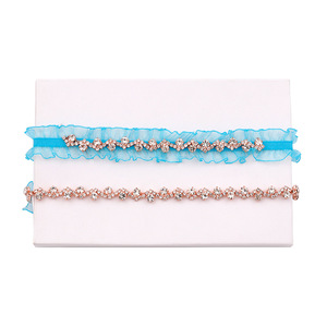 Jarretelles de <span class=keywords><strong>mariage</strong></span> en dentelle ornée de strass, accessoires de <span class=keywords><strong>mariage</strong></span> pour femmes, jarretelles pour jambe Sexy - Product Image 5