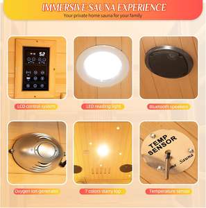 Salle de sauna infrarouge pour 2 personnes avec haut-parleur Bluetooth et poêle chauffante - Product Image 4