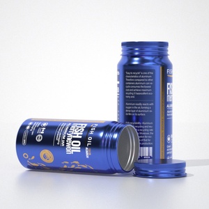 Food Grade Aluminum Fish Oil Storage Jar OEM Custom Printed Supplement <b>Container</b> Moisture Proof Lightweight <b>Pill</b> Tin - Product Image 1