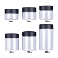 Pots en plastique PET de qualité alimentaire de 45 ml, 60 ml, 75 ml, 100 ml, 120 ml, 150 ml, 220 ml avec couvercle CR à fermeture hermétique