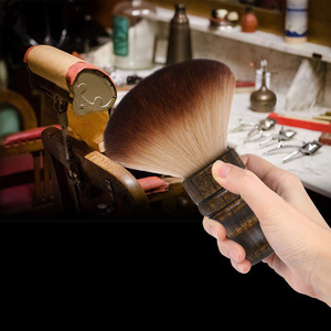 Cepillo de cuello para <span class=keywords><strong>peluqueros</strong></span> con mango de madera, cepillo de nailon suave para limpiar el rostro, cepillo para barberos - Product Image 5