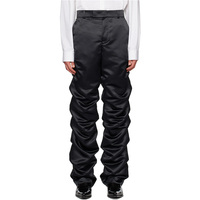 Nouvelle mode de pantalons pour hommes personnalisés OEM Slim Fit en polyester satin fronces empilés en nylon taille moyenne motif droit brodé