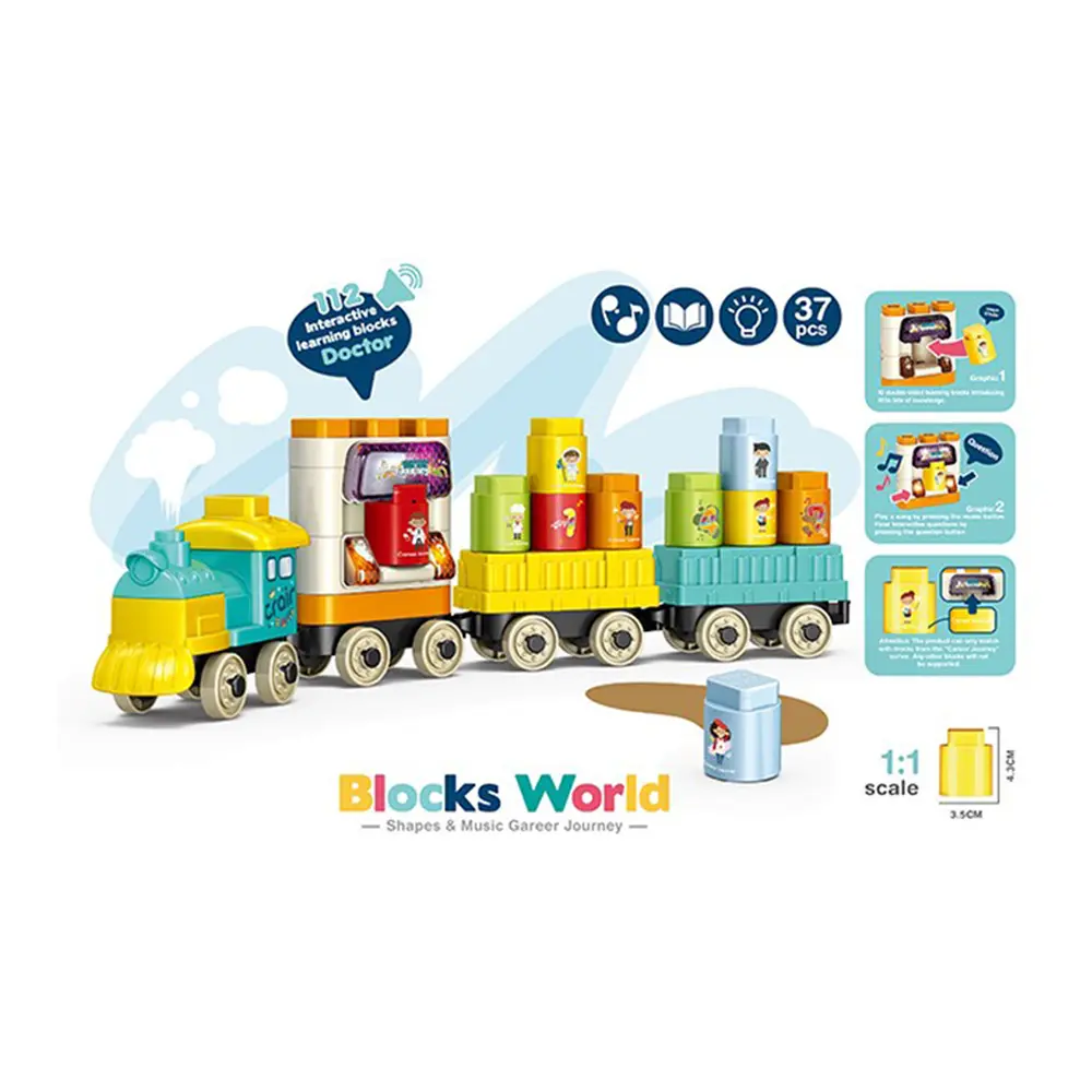 Répondre au bloc de construction Train bricolage jouets interactifs jouets éducatifs pour les enfants apprenant