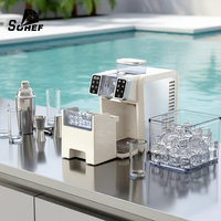 SOHEF Custom OEM 2-in-1 IJsblokjesmachine & IJssmoothiemachine Snelle 1 minuten vierkante mini tafelmodel automatische huishoudelijke draagbare machine