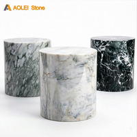 Table d'appoint en marbre blanc Arabescato naturel à socle bas pour villas, hôtels, maisons de luxe, salons