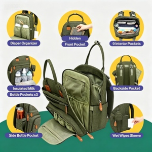 Bolsa de Pañales para Bebé Mother Care, Diseño Personalizado en 3D con Logotipo y Nombre, Bolsa para Mamá y Bebé con Impresión Bajo <span class=keywords><strong>Demanda</strong></span>, Bolsas de Moda para el Cuidado Materno - Product Image 5