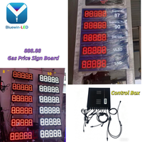 Letrero LED para Precios de Gasolina, Resistente al Agua, 4 Dígitos, Rojo, con Soporte de Montaje para Gasolinera