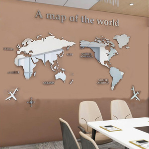 Autocollants muraux en acrylique 3D en forme de carte du monde, en cristal solide, pour chambre à coucher, salon, salle de classe, bureau, décoration, vente en gros OEM - Product Image 5