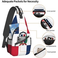 Sac à bandoulière avec drapeau de la République dominicaine, sac à dos patriotique, grand sac de voyage, sac de randonnée, sac de poitrine, sac à bandoulière pour hommes et femmes, personnalisé
