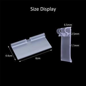 Factory Manufacturer Custom Pvc Labels Clip Holder Strip Price Tag Holder with Adhesive Tape for Wire <b>Shelf</b> Slatwall <b>Hook</b> - Product Image 2