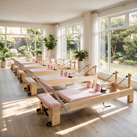Reformer de Pilates en bois à résistance réglable, machine d'entraînement professionnelle