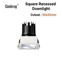 Spot LED encastré carré réglable 2700K-5000K CRI 90 anti-éblouissement pour plafond, angle de faisceau 15/24/36/50 degrés