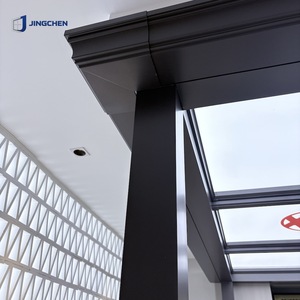 JINGCHEN Véranda d'angle moderne en L, structure en aluminium, maison en verre quatre saisons à rupture de pont thermique, sur mesure OEM, pour patio extérieur - Product Image 3