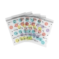 Sac refermable à double fermeture éclair en LDPE imprimé avec un motif de dessin animé mignon, petite pochette de rangement pour bijoux, emballage cadeau personnalisé avec logo