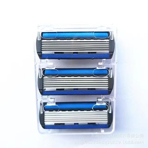 Manual Razor Stainless Steel 6 Blade Men's Face Shaver Blue Black Handle - Product Image 5
