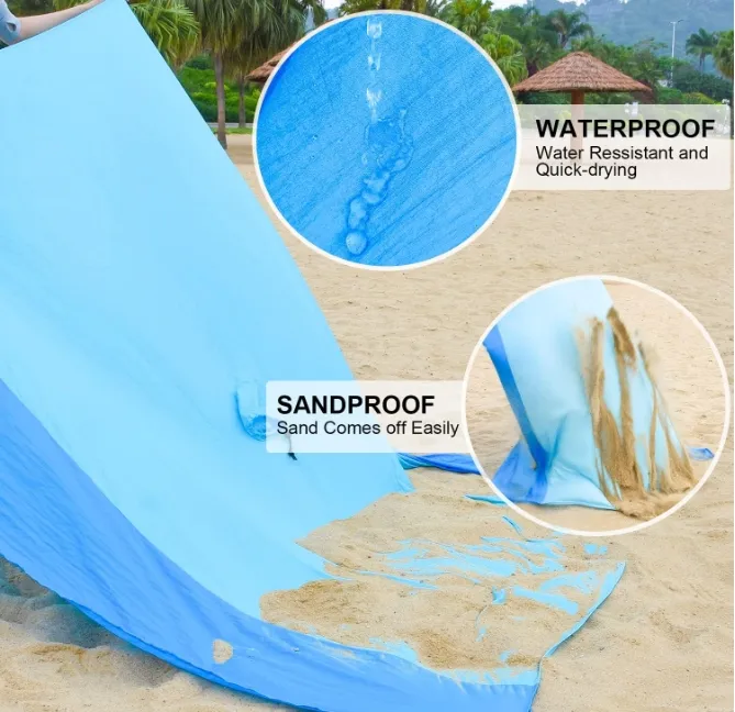 מחצלת חוף ללא חול אוברסייז עמיד למים עמיד למים קמפינג חוף שמיכת כיס מחצלת פיקניק נייד