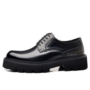 Nouvelles Chaussures Homme en Cuir Véritable à Lacets Respirantes Légères Antidérapantes à Semelle Épaisse en Cuir Verni pour Bureau, Carrière et Mariage - Product Image 2