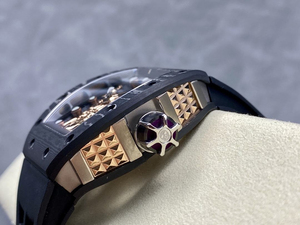2026 New NTPT Carbon Fiber Tonneau 3D Skeleton Hand Tourbillon <b>Watch</b> Men Luxury Openwork Mechanical <b>Watch</b> Black <b>Rubber</b> Strap - Product Image 4