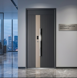 Porta di Sicurezza Esterna in Acciaio di Fabbricazione Cinese, Porta Blindata dal Design Semplice, Moderna Porta d'Ingresso in Acciaio per Abitazioni - Product Image 4