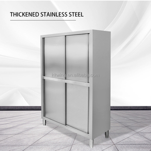 Gabinete de almacenamiento comercial de acero inoxidable de cuatro puertas con función de empuje para cocinas y cantinas de hoteles y restaurantes - Product Image 3