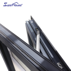 Stile americano doppio vetro di sicurezza residenziale finestra in alluminio rivestito di legno manovella finestre aperte - Product Image 5