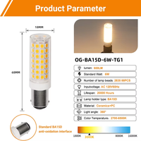 Dimmable BA15D 120 Volt Double Contact Base Ampoules Led T3/T4/C7/S6 Doux Blanc Chaud BA15D Ampoules De Machine À Coudre