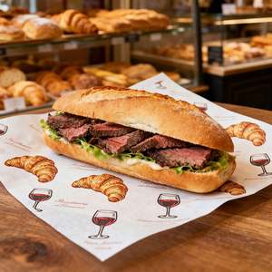 Papier à sandwich anti-graisse, logo personnalisé, papier alimentaire de qualité alimentaire, papier ciré, papier à pâtisserie, cuisine, rouleau de poulet - Product Image 4