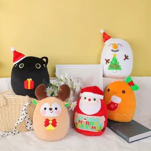 Новый стиль, игрушка Санта-Клауса, Рождество, милый Рождественский лось, снежный человек, Черный кот, плюшевая подушка