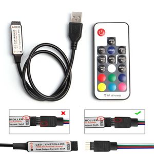 DC 5V USB Controller RF รีโมทคอนโทรลไร้สายหรี่ไฟมินิ 3key 17key 24key 44keys สําหรับ 5050/2835/3528 RGB ไฟ Led Strips - Product Image 3