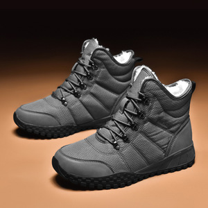 Bottes d'hiver pour hommes, hauteur cheville, imperméables, chaudes, doublées de fourrure, tige synthétique, semelle extérieure en caoutchouc, semelle intermédiaire en EVA, bout rond - Product Image 2