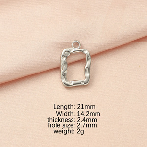 Steel Rectangle Concave Pendants Charms Diy Necklace <strong>Jewelry</strong> Making Accessories Findings Wholesale <strong>Supplies</strong> - Product Image 5