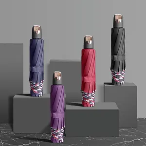 프로모션 심플 스타일 유영 반전 우산 우천용 로고 3 배 콤팩트 우산