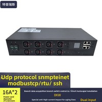 Prise PDU intelligente à double entrée haute puissance 16A pour test de serveur IA en ligne de vieillissement, 8 ports 1C13, modèle SNMP