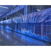Écran LED extérieur en grille P3.91-7.81 IP65, affichage en maille transparente pour mur-rideau en verre de bâtiment