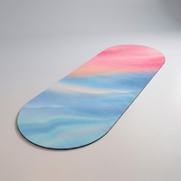 Tapis de yoga en daim en forme de pilule, antidérapant, en caoutchouc naturel épais de 4,5 mm, personnalisé, végétalien, pour Pilates, vente en gros d'usine