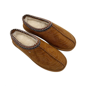 Pantoufles chaudes pour femmes Mini bottes Style ethnique tissé semelle épaisse sans lacet fourrure polaire doublé microfibre court cheville bottes de neige - Product Image 4