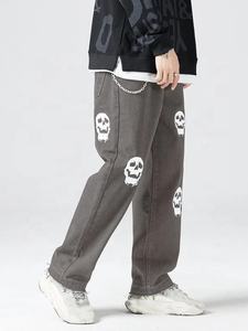 Pantaloni da uomo larghi <span class=keywords><strong>Jeans</strong></span> <span class=keywords><strong>Jeans</strong></span> in Denim <span class=keywords><strong>Jeans</strong></span> larghi taglie taglie larghe con stampa teschio <span class=keywords><strong>senza</strong></span> catena - Product Image 6