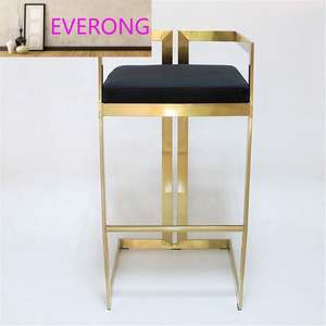 Tabouret de <span class=keywords><strong>bar</strong></span> haut en acier inoxydable doré de luxe, en tissu, style <span class=keywords><strong>bistrot</strong></span> moderne, fabriqué en usine en gros - Product Image 3