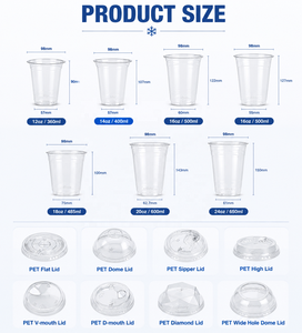 Gobelet en PET résistant aux basses températures de 18 oz, gobelet en plastique transparent pour boissons froides, pour boissons glacées avec couvercle, gobelet jetable, OEM - Product Image 5