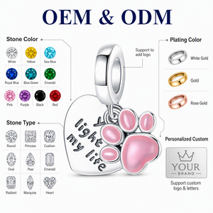 Venta al por Mayor de Dijes de Plata 925 con Gemas, Diseño de Sirena, Princesa y Tortuga Marina, para Pulseras <span class=keywords><strong>Pandora</strong></span>, Personalizables - Product Image 3